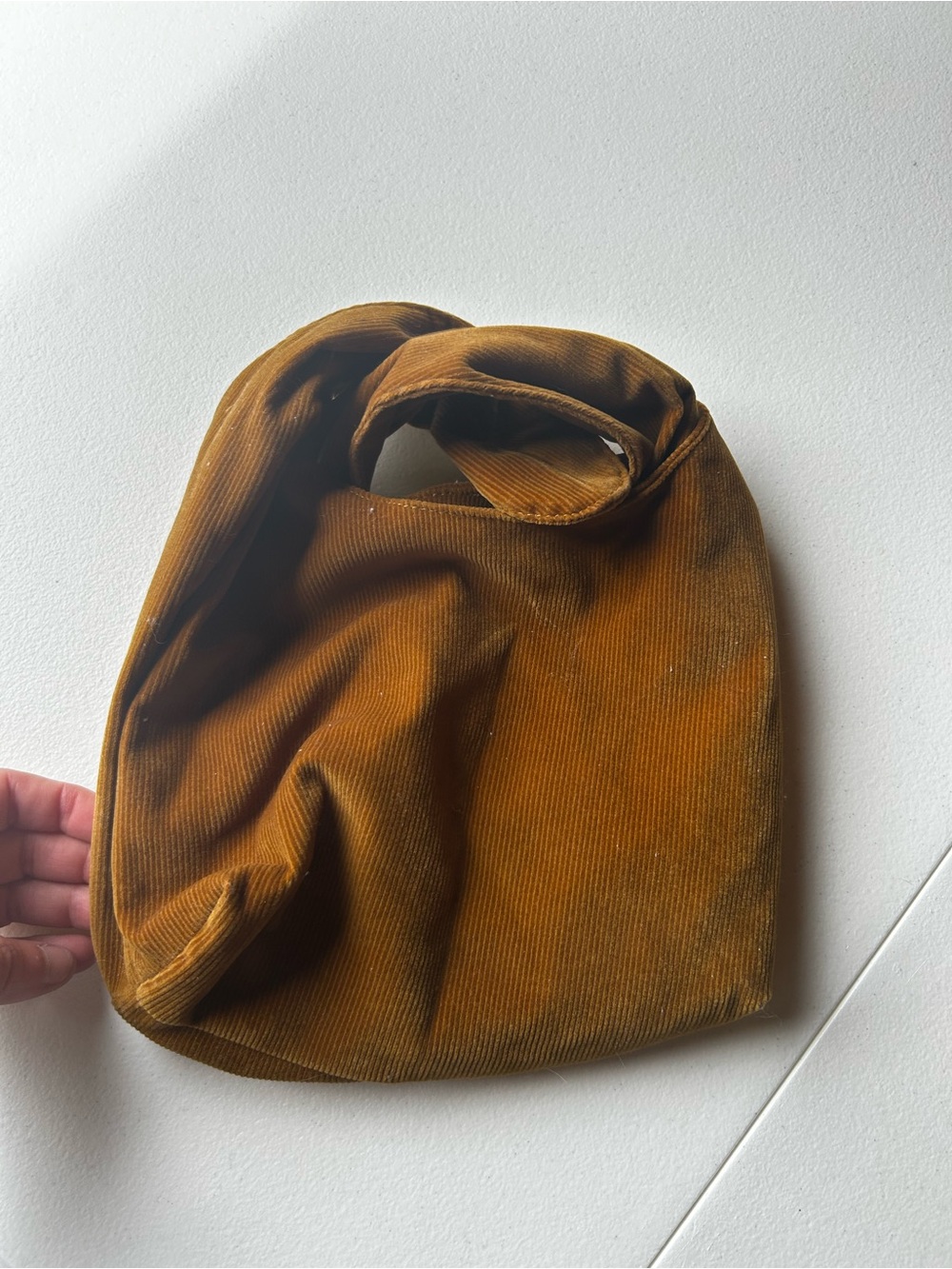 Corduroy Cosmetic Tote Bag in Mustard